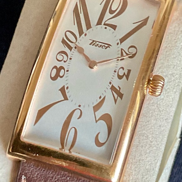 Tissot Gold Case with Brown Strap Watch